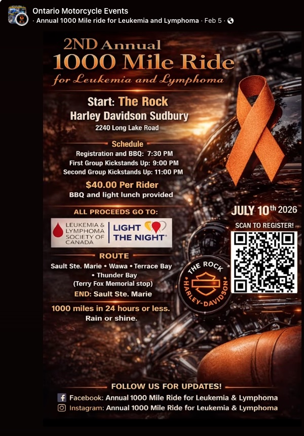 2nd Annual 1000 Mile Ride for Leukemia and Lymphoma