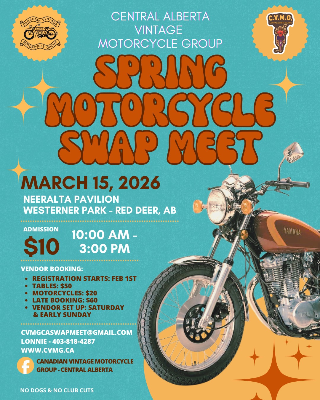 Spring Motorcycle Swap Meet (CVMG – Central Alberta Vintage Motorcycle Group)