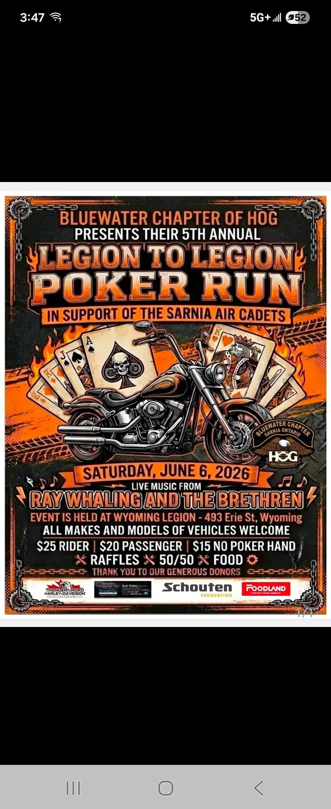 Bluewater HOG 5th Annual Legion to Legion Poker Run
