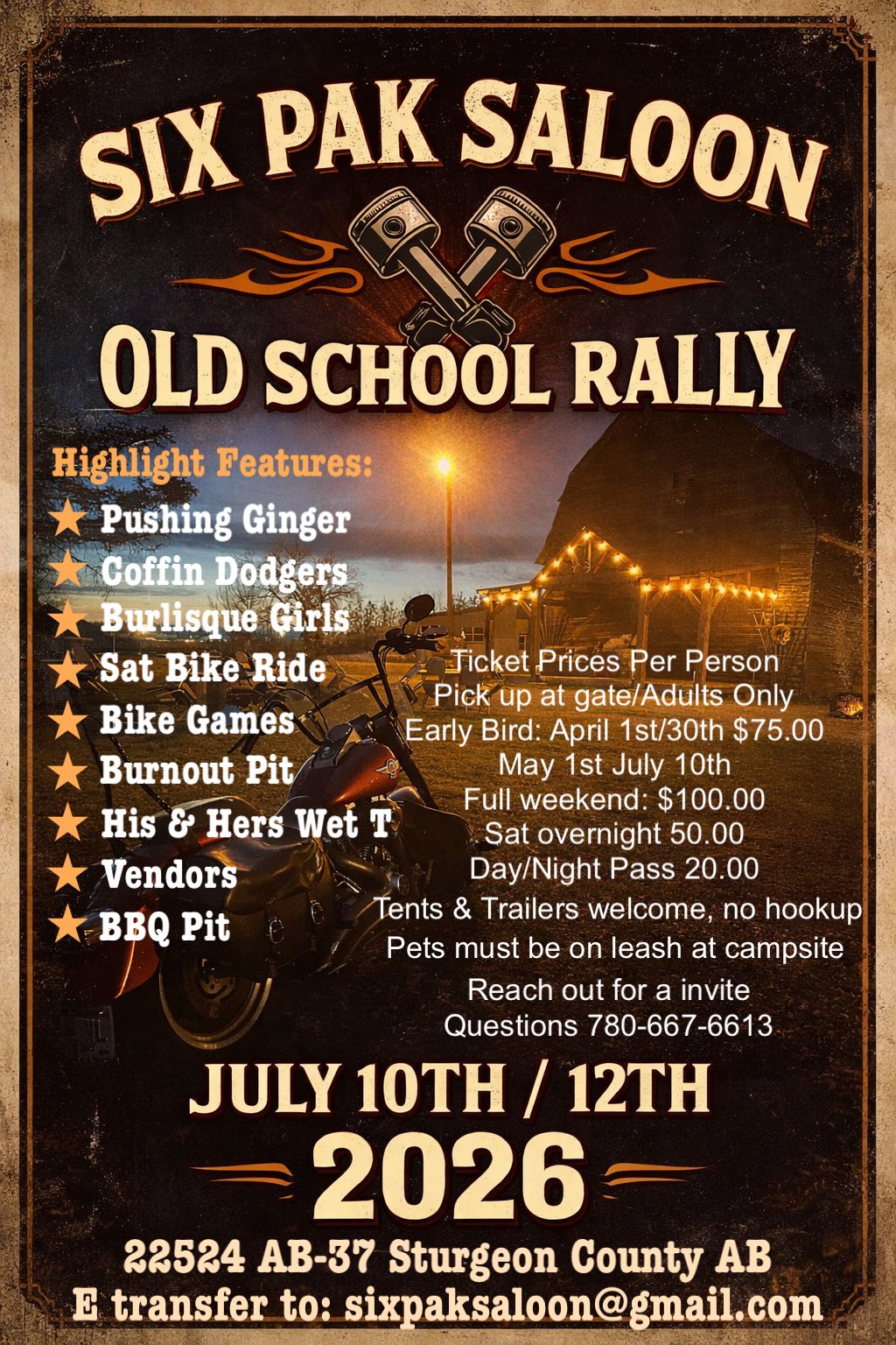 Six Pak Saloon Old School Rally