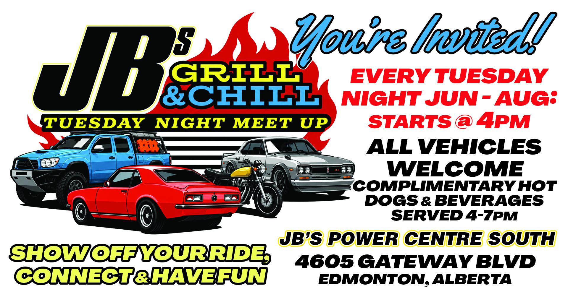 JB’s Grill & Chill — Tuesday Night Meet Up