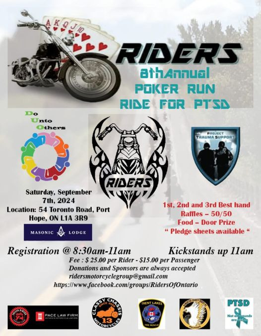 Riders 8th Annual Poker Run Ride For PTSD