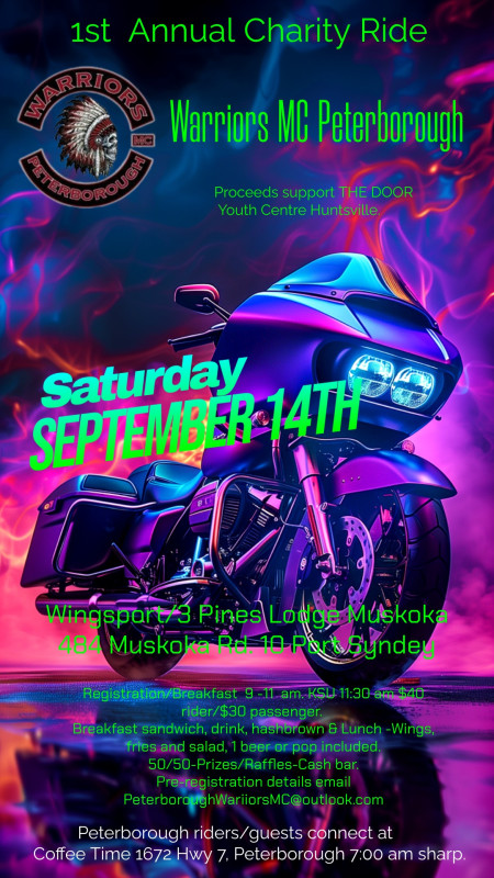 Warriors MC Peterborough 1st Annual Charity Ride