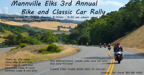 Mannville Elks 3rd Annual Bike & Classic Car Rally