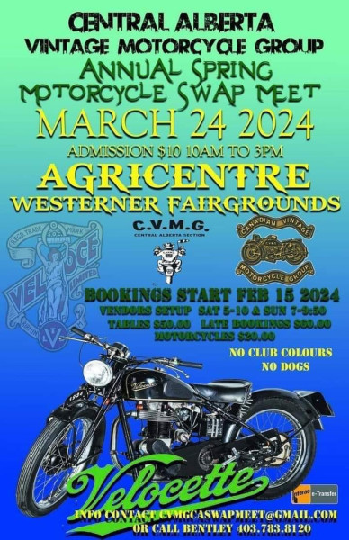 Central Alberta Vintage Motorcycle Group Annual Spring Motorcycle Swap Meet